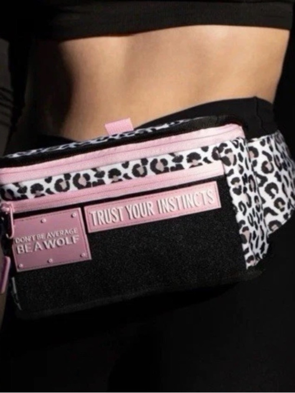 WOLFPAK Pink Leopard Print Crossbody Waist Bag Fanny Pack